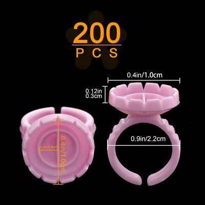 Lash Extension Glue Ring, 200PCS Eyelash Glue Holder for Lash Fan Maker, Lash Glue Cup for Lashes Supplies, Fanning Cups for Lash Extension Supplies
