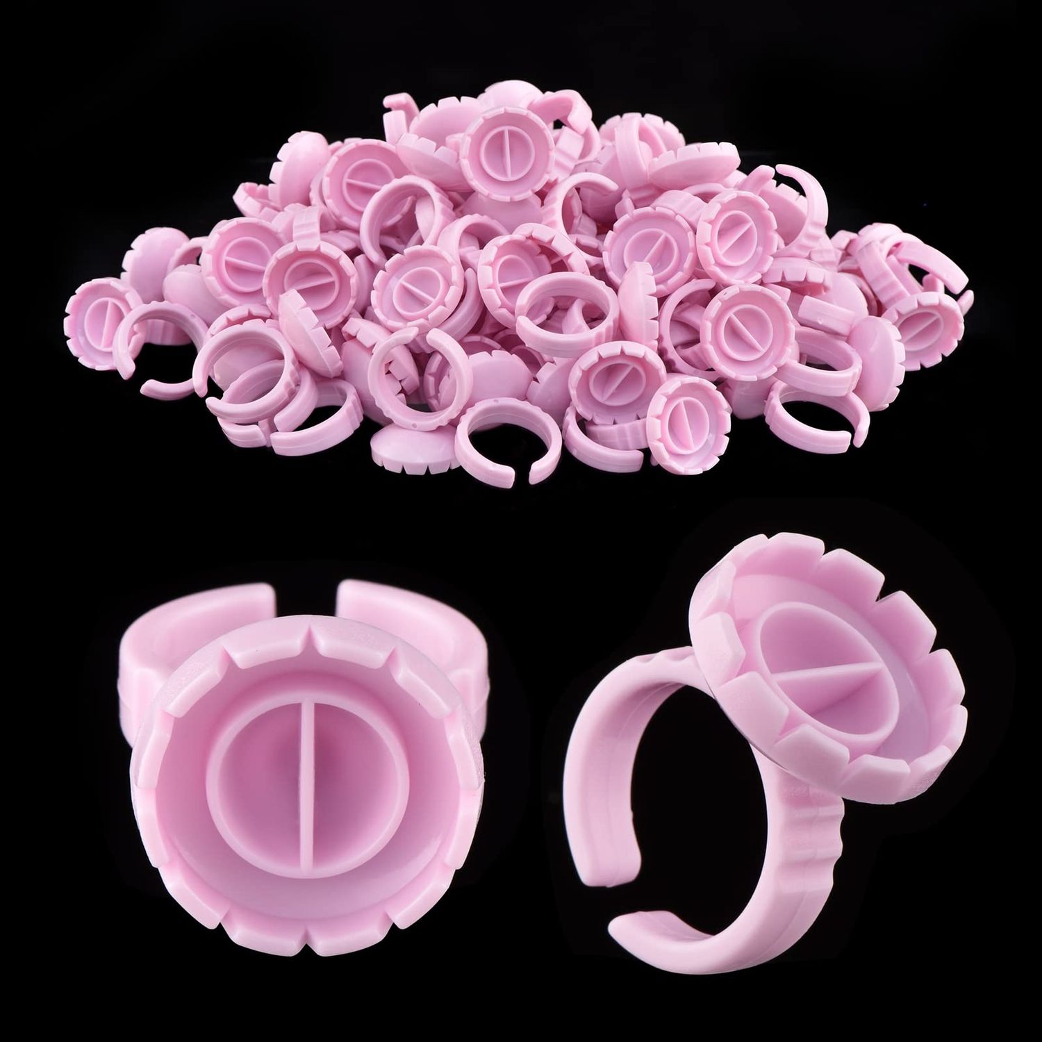 Lash Extension Glue Ring, 200PCS Eyelash Glue Holder for Lash Fan Maker, Lash Glue Cup for Lashes Supplies, Fanning Cups for Lash Extension Supplies