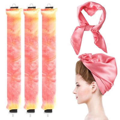 obeoby 4 in 1 Pack Heatless Curls No Heat Curling Rod, Velvet Hair Curlers to Sleep in Overnight Curls with Hook Blowout Rods Headband with Silk Scarf Curl Styling Kit for Long Medium Hair
