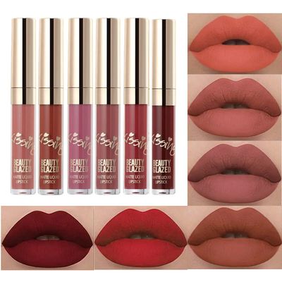 Beauty Sexy 6PCS Matte Lip Gloss Sexy Liquid Lipstick Waterproof Long Lasting Moisturizer Professional Lips Balm Makeup