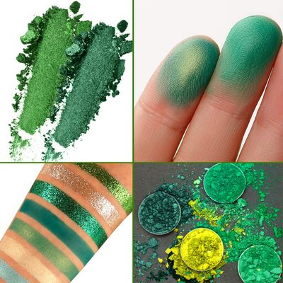 DE'LANCI Avocado Green Eyeshadow Palette 15 Colors, Highly Pigmented Eyeshadow Pallete Matte Shimmer Glitter Eye Shade Grinch Makeup, Long Wear Cruelty Free Nude Yellow Emerald Green Eye Shadow Pallet