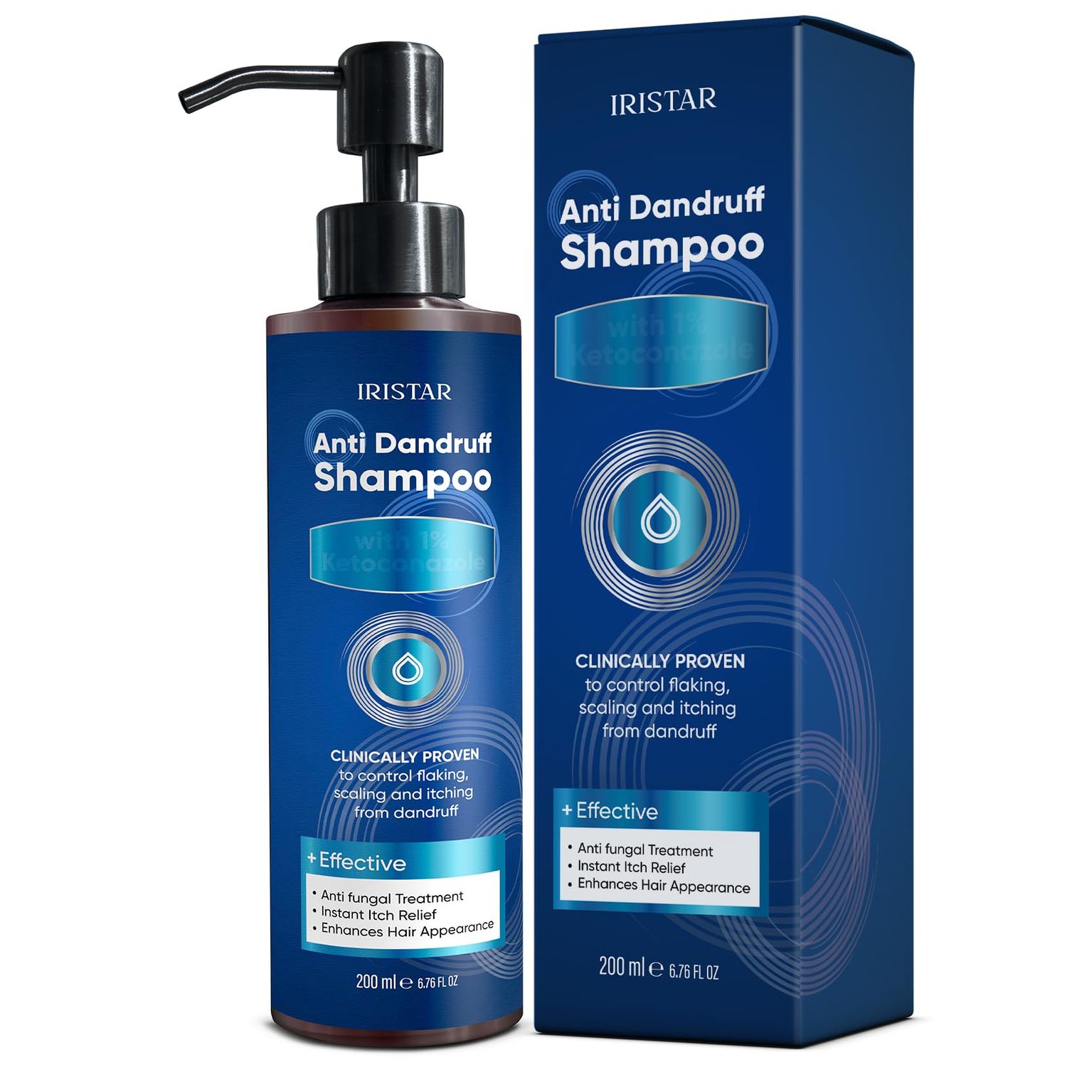 IRISTAR Medicated Shampoo For Seborrheic Dermatitis Anti-Dandruff Treatment for Itchy Scalp, Dermatitis, Anti-Fungal Care for Men &amp; Women, Controls Oil, Flaking &amp; Scalp Irritation