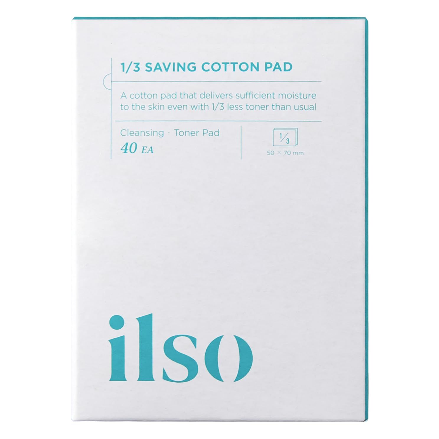ILSO 13 Saving Cotton Pad, Thin Layer Perfect for DIY Toner pad and mask, 40 Sheets, Korean Skincare (50 x 70mm)