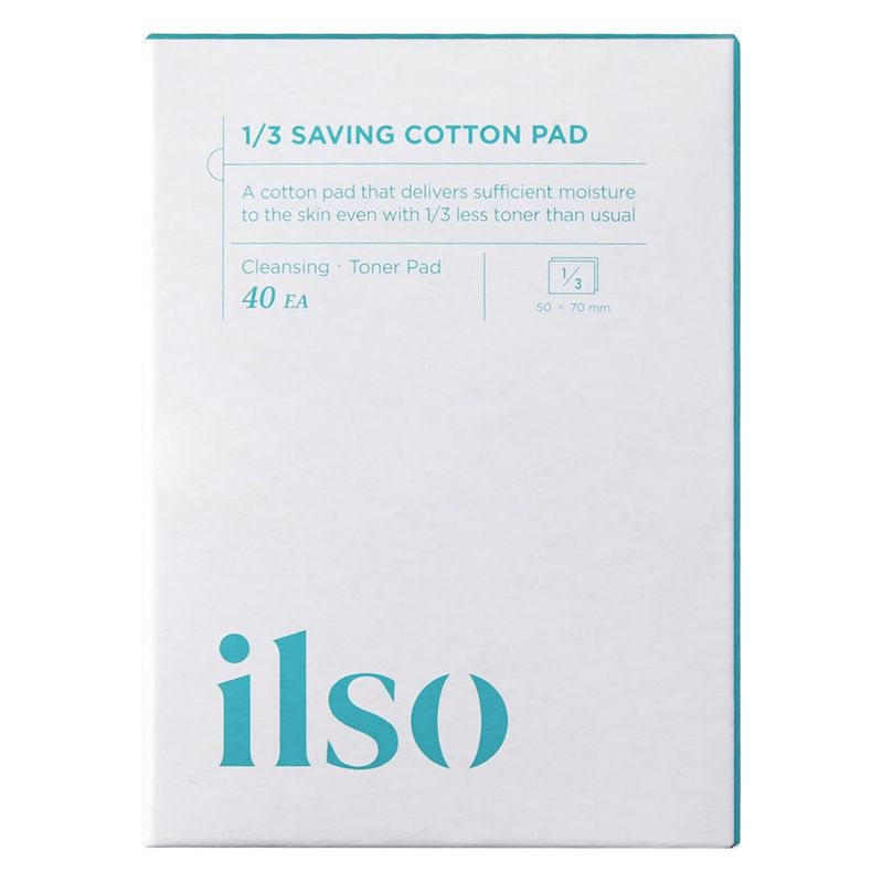 ILSO 13 Saving Cotton Pad, Thin Layer Perfect for DIY Toner pad and mask, 40 Sheets, Korean Skincare (50 x 70mm)