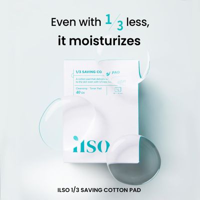 ILSO 13 Saving Cotton Pad, Thin Layer Perfect for DIY Toner pad and mask, 40 Sheets, Korean Skincare (50 x 70mm)