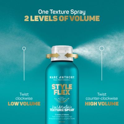 Marc Anthony Texture Spray for Women & Men, Style Flex 2-in-1 Adjustable Texturizing Spray - Low to High Volume Styling Spray for Defined, Thicker & Fuller-Looking Hair Style, 7 oz