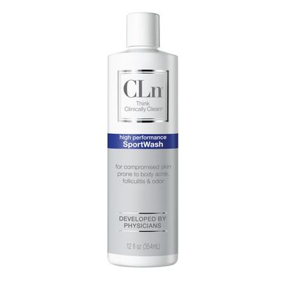 CLn SportWash - High-Performance Sport Body Wash, For Men &amp; Women Prone to Body Odor, Foot Odor, Ringworm, Folliculitis, &amp; Back Acne, Fragrance-Free &amp; Paraben-Free, 12 fl. oz.