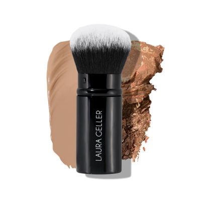 LAURA GELLER NEW YORK Retractable Airbrush Kabuki Brush for All Face Makeup &amp; Foundation for Liquid, Cream and Powder Face Makeup With Aluminum Handle