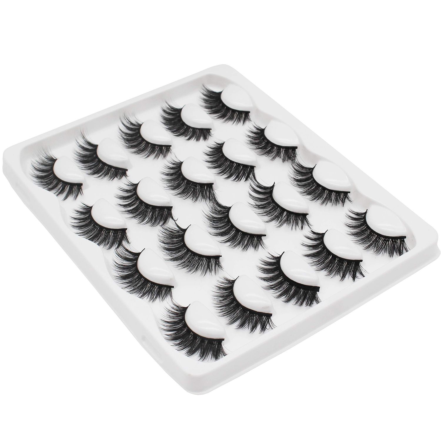 Vayator 10 Pairs Wholesale Eyelashes 3D Mink Lashes Natural Mink Eyelashes Wholesale False Eyelashes Makeup False Lashes In Bulk V009 (V009)