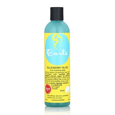 Curls Blueberry Bliss Control Jelly - 8 oz, Define &amp; Defrizz, Wash and Go&#39;s, Twist Outs &amp; Braid Outs, for Wavy, Curly, and Coily Hair Types