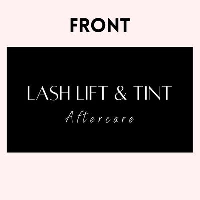 Lash Lift and Tint Aftercare Card | 50 Pack | 2x3.5 Inch Business Card Size | Lash Lift and Tint, Black &amp; White Simple Design with Illustration &amp; Instruction