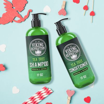 Viking Revolution Tea Tree Shampoo and Conditioner Set - Hydrates, Moisturizes &amp; Soothes Dry and Itchy Scalps - With Natural Tea Tree Oil - 17 oz