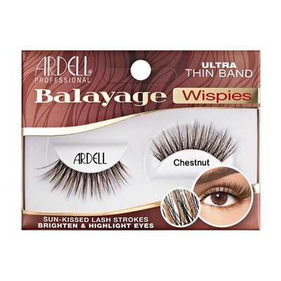 Ardell Balayage Wispies False Eyelashes - Chestnut, Ultra Thin Band for Natural, Wispy Lashes, Full Volume and Definition, 1-Pair