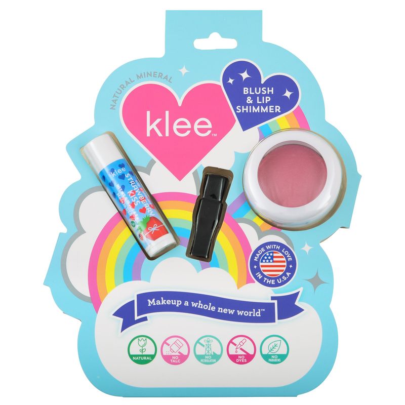 Luna Star Klee Blush and Lip Shimmer Makeup Kit. Gentle and Non-Toxic. Kid-Friendly. Made in USA. (Sweet Cherry Spark)
