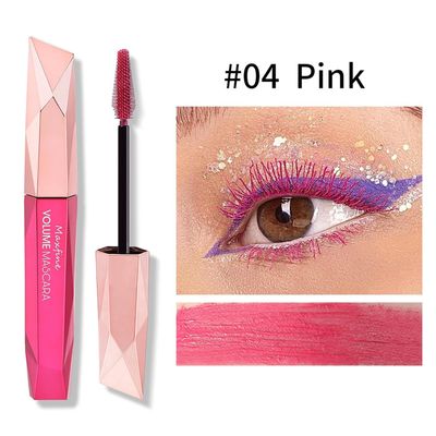 Kyannkara Washable Mascara Eye Makeup, Lengthening Mascara,Volumizing Mascara, Mascara Long-Wearing Makeup Pink