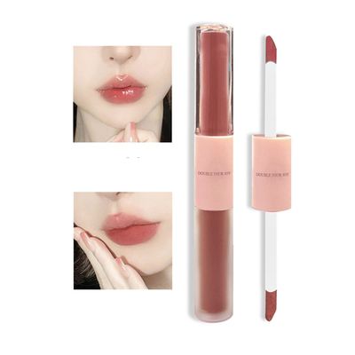 KWOLYKIM 2 In 1 Double Mirror And Matte Lip Gloss, Hydrating Lip Gloss with Essential oil, Liquid Shine Glossy Lip Tint, Hydrated &amp; Fuller-looking Lips, Long-Lasting Sweet Lip Glaze