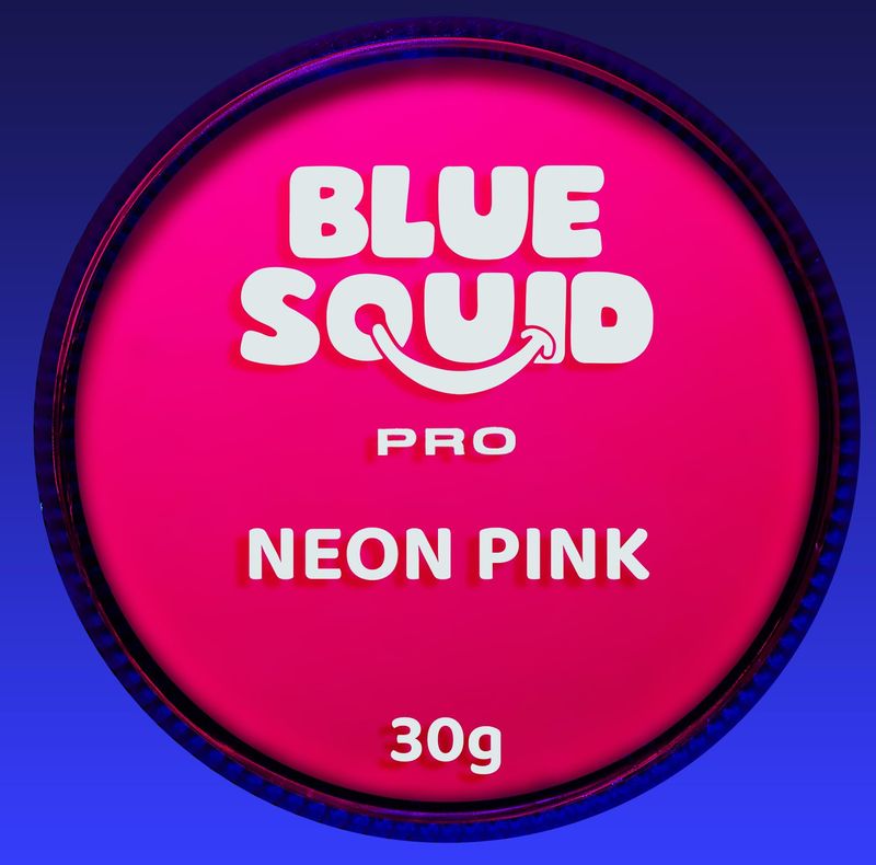 Blue Squid PRO Face Paint - Professional Water Based Single Cake Facepaint &amp; Body Paints - SFX Makeup, Kids Adults Face Painting for Costume, Halloween, Cosplay - Neon Pink 30g  1oz