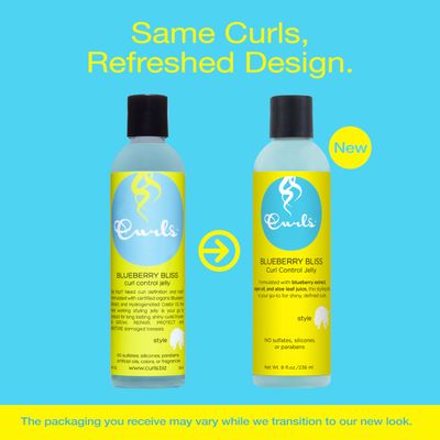 Curls Blueberry Bliss Control Jelly - 8 oz, Define &amp; Defrizz, Wash and Go's, Twist Outs &amp; Braid Outs, for Wavy, Curly, and Coily Hair Types