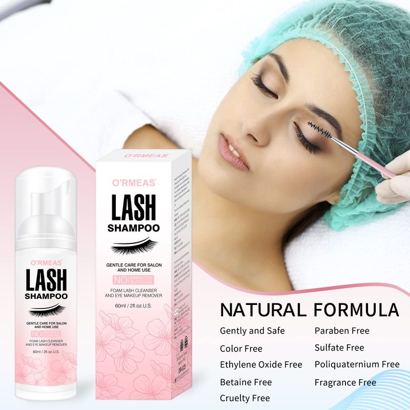 Smarxin Lash Shampoo for Eyelash Extension Removal, 50ml - Gentle, Natural Formula, Nourishing, Foaming Cleansing, Paraben &amp; Sulfate Free