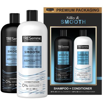 TRESemm Shampoo and Conditioner Set, Silky &amp; Smooth  Keratin Repair Hair Mask - Anti-Frizz Hair Products with Argan Oleo Blend (3 Piece Set)