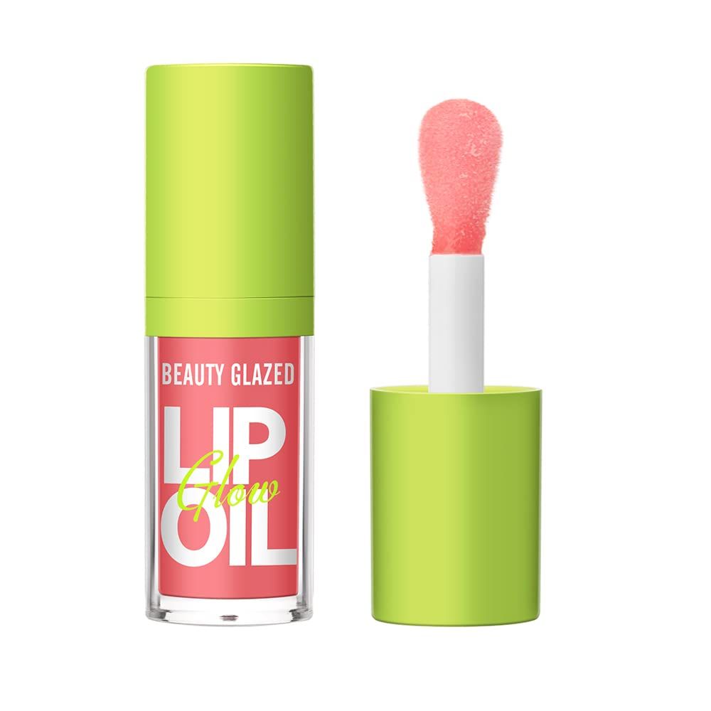 Beauty Glazed Big Brush Head Lip Oil, Ultra-Hydrating &amp; Nourishing, Smooth Glossy Finish Lip Glow Oil, Shiny and Vegan Tinted Lip Gloss, Non-Sticky Formula (1, 102# KISSY)