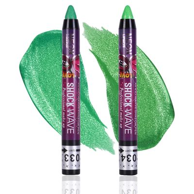 MEICOLY 2Pcs Green Eyeshadow Stick,Metallic Shimmer Crayon Green Eye Shadow Christmas Eye Makeup,Christmas Stocking Stuffers Gift,Waterproof&amp;Long Lasting Shiny Bright Rotating Glitter Eyeshadow Sticks
