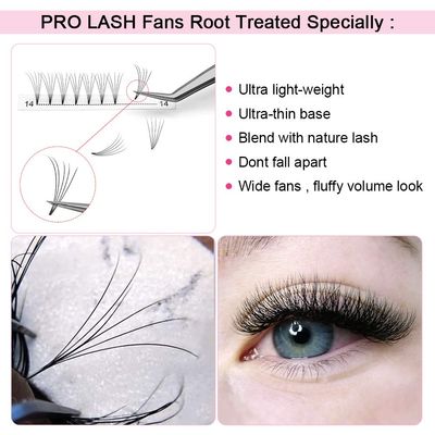 Premade Fans Eyelash Extensions 5D-D-0.10-11 Short Stem Premade Volume Eyelash Extensions 3D 5D 7D Volume Lash Extensions 9 to 20 mm Pre made Lash Fans C D Curl .07 .10(5D-D-0.10,11mm)