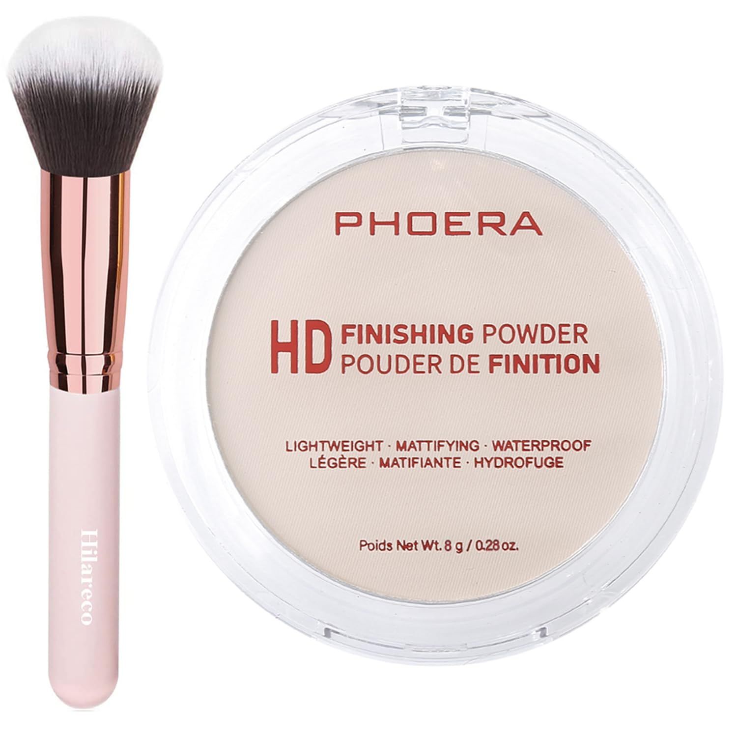 PHOERA Foundation Pressed Face Powder, Soft Focus Setting Powder, Silky Powder For Creating Without Shine, Smooths Pores &amp; Lines, Up to 24H Wear Oil Control,0.28 Oz (002 Banana)