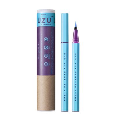 UZU BY FLOWFUSHI Eye Opening Liner, Blue Liquid Eyeliner, Hot Water, Alcohol Free, Dye Free, Hypoallergenic