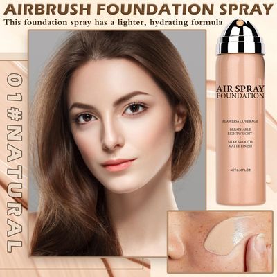 AIUEO Magic Minerals Airbrush Foundation Makeup Silky Mist Spray Foundation Makeup Airbrush Flawless Setting Spray Foundation for Mature Skin-Natural