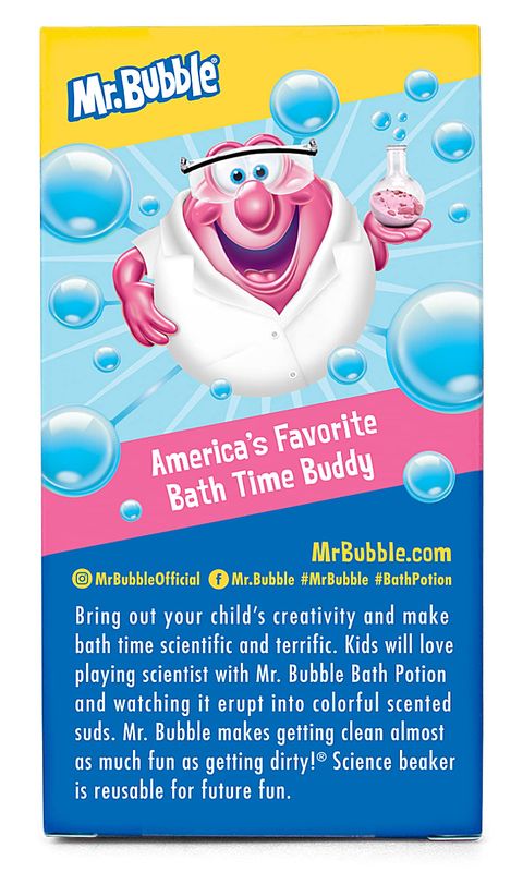 Mr. Bubble The Original Kids Bath Bomb Potions - Colorful Fizzy Fun - Cool Foam and Bubble Science Beaker for The Bath (Pack of 4)