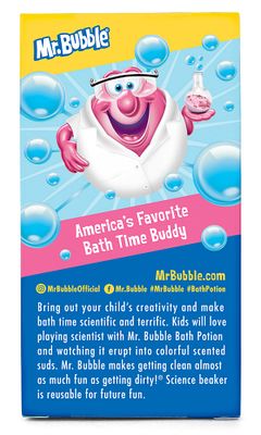 Mr. Bubble The Original Kids Bath Bomb Potions - Colorful Fizzy Fun - Cool Foam and Bubble Science Beaker for The Bath (Pack of 4)