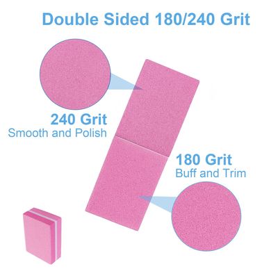 180240 Grit Nail Buffers (50 Pack), Mini Buffer Block Nail File for Acrylic Nails and Natural Nails, Professional Nail Buffer Block Bulk Buffing Blocks for Nail Buff Manicure File Blocks Set Pink