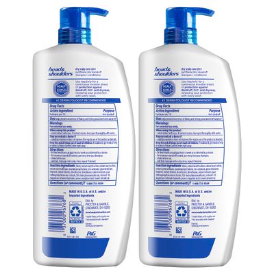 Head & Shoulders 2-in-1 Dandruff Shampoo and Conditioner Set, Advanced Dry Scalp Care, Anti Dandruff Treatment, Nourishing Almond Oil, Itch & Dryness Relief, Scalp Shield, 32.1 Fl Oz Each, 2 Pack