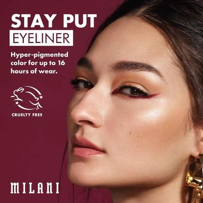 Milani Stay Put Eyeliner - Semi-Sweet (0.01 Ounce) Cruelty-Free Self-Sharpening Eye Pencil with Built-In Smudger - Line &amp; Define Eyes with High Pigment Shades for Long-Lasting Wear
