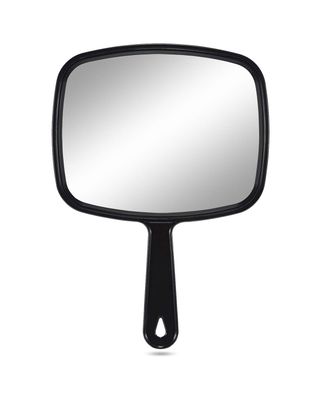 PROTECLE Large Hand Mirror, Salon Barber Hairdressing Handheld Mirror with Handle (Square Black 10.3&quot;x7.4&quot;)