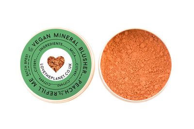 Love the Planet Vegan Mineral Blusher Shade Peach in Refillable Tin