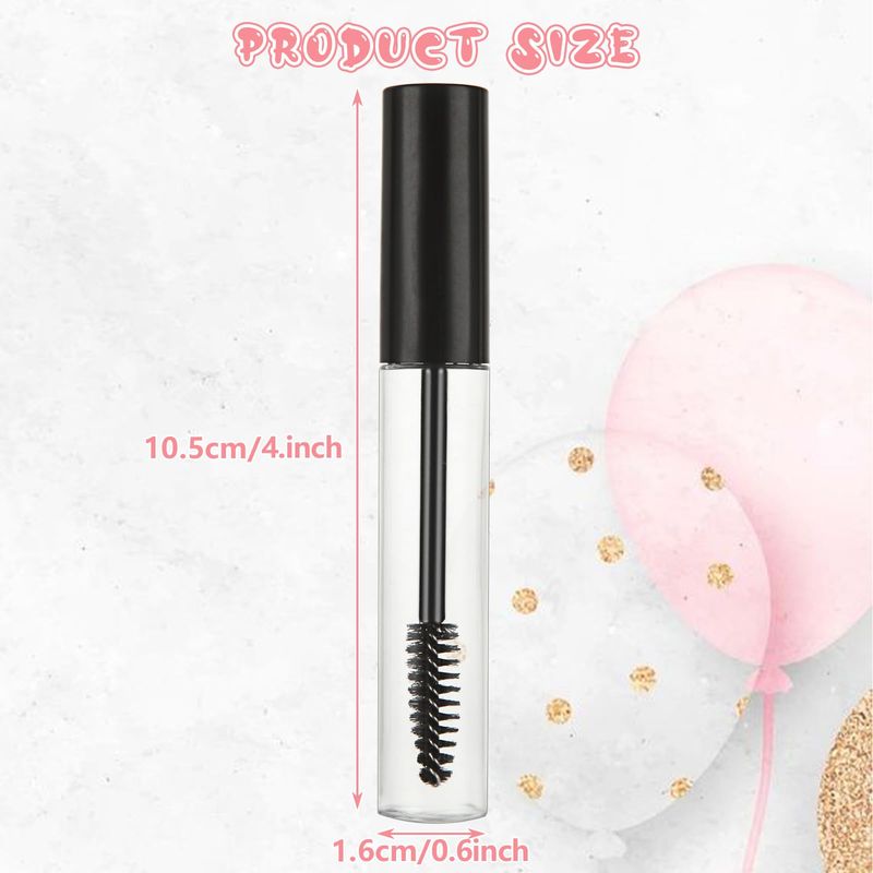 YAYODS 50 Pack of 10 ml Empty Mascara Tube and Wand Refillable Clear Eyelash Mascara Containers Plastic Mascara Bottle for Castor Oil, DIY Cosmetics