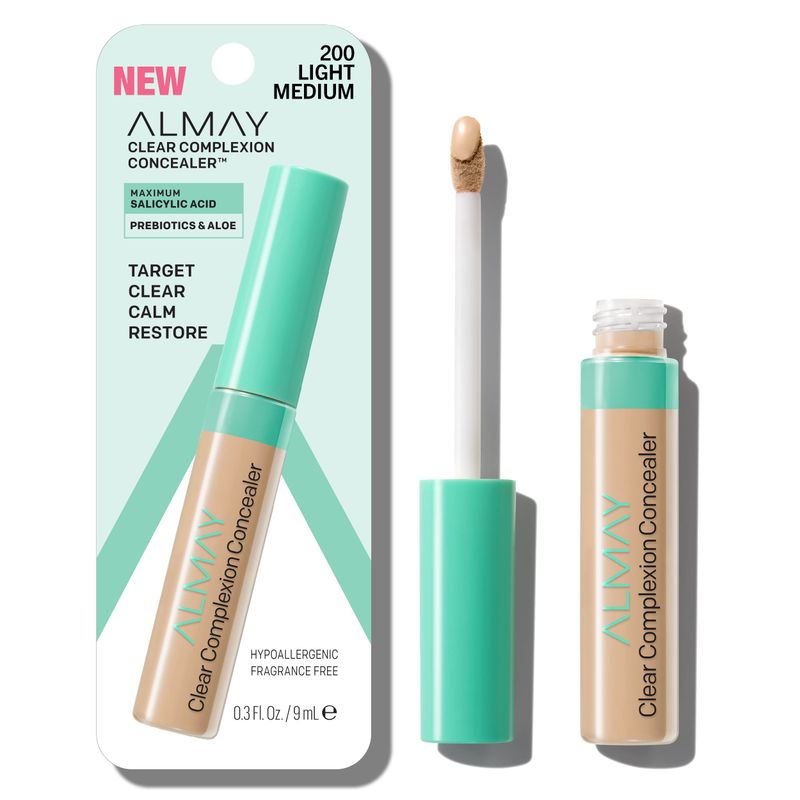 Almay Clear Complexion Acne Spot Treatment Concealer with Salicylic Acid - Lightweight, Hypoallergenic, for Sensitive Skin