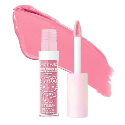 wet n wild Hello Kitty Liquid Eyeshadow, Smooth, Blendable, Shimmery Matte Bubblegum Pink Shade, Cruelty-Free &amp; Vegan - Bubbly