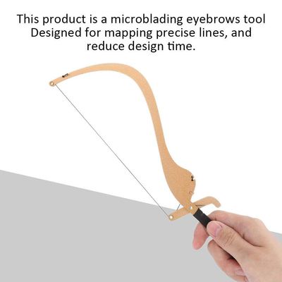 New Microblading Line Marker Ruler, Mapping Ruler Eyebrow Mapper Pre-Made Thread Pre-Made Eyebrow Design Measure Tool Semi-Permanent Makeup for Mapping Lines Gold