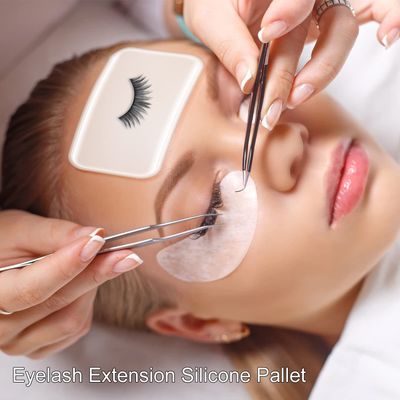 YEAJOIN 6PCS Silicone False Eyelash Holder Pads for Eyelash Extensions Loose Lash, Reusable Eyelash Extensions Tools, Transparent and Pink