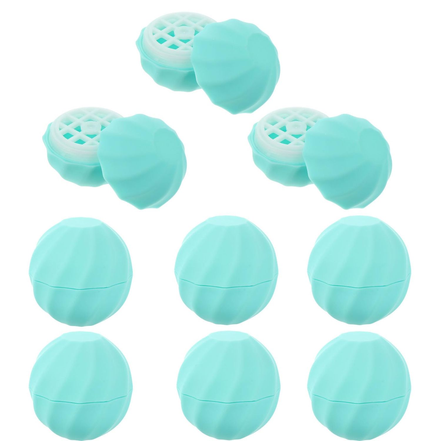 Beavorty 20 pcs with Cream Holders Lipstick Dispenser Round Ball Containers Travel Case Shape Cap Empty Cosmetic Sphere Refillable Tubes Charging Lid Gloss Base Blue Holder