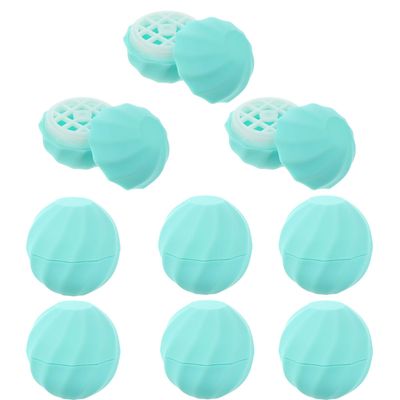 Beavorty 20 pcs with Cream Holders Lipstick Dispenser Round Ball Containers Travel Case Shape Cap Empty Cosmetic Sphere Refillable Tubes Charging Lid Gloss Base Blue Holder