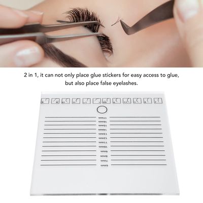Eyelash Extension Pallet, 20x20cm Eyelash Extension Plastic Tray Clear Scale Transparency False Lashes Large Lash Tray with 12 Kinds Bends Double Row Lash Pallet Makeup Eyelash Adhesives Supplies