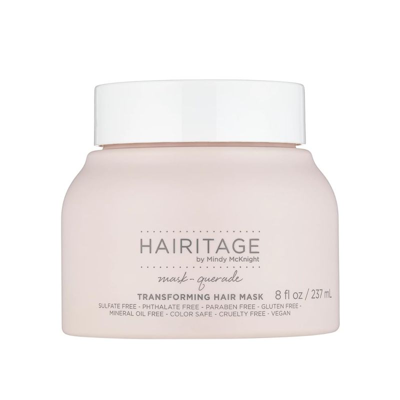 Hairitage Moisturizing Argan Oil Hair Mask with Shea Butter, Aloe &amp; Soy Protein for Damaged Hair - Shine Enhancing, Texturizing &amp; Anti Frizz - Color Safe, 8 oz.