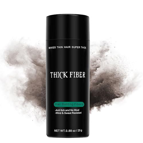 THICK FIBER Hair Fibers for Thinning Hair &amp; Bald spots (DARK BROWN) - 25g Bottle - Conceals Hair Loss in Seconds - Hair Powder for Women &amp; Men