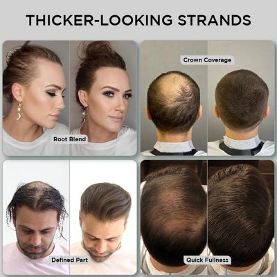 THICK FIBER Hair Fibers for Thinning Hair &amp; Bald spots (DARK BROWN) - 25g Bottle - Conceals Hair Loss in Seconds - Hair Powder for Women &amp; Men