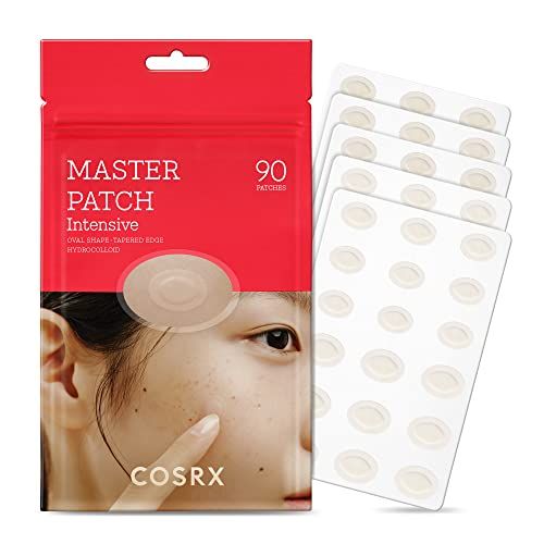 COSRX Master Patch Intensive | Oval-Shaped Hydrocolloid Pimple Patch with Tea Tree Oil &amp; Salicylic Acid | Quick &amp; Easy Blemish, Zit, Spot Treatment (90 Patches (Medium, Large), 90, Count)