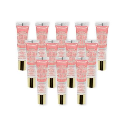 KISS Broadway Clear Lip Gloss 0.47oz14ml 12Pcs (Rosehip Oil)